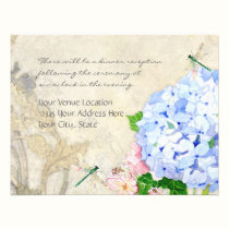 Jardín inglés, acuarela rosada azul de los Hydrang invitaciones
