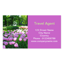 Jardín violeta de los tulipanes tarjetas de negocio