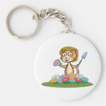 Jardinero de la flor del gato llaveros