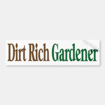 Jardinero de los ricos de la suciedad etiqueta de parachoque