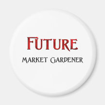 Jardinero de mercado futuro iman de nevera