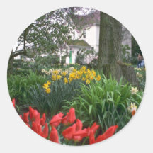 Jardines del tulipán pegatina