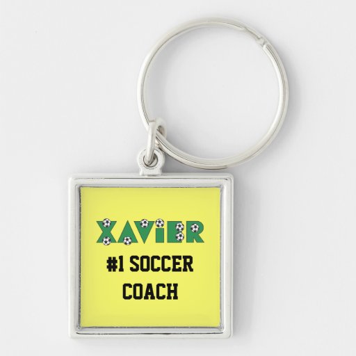 Javier en verde del fútbol llavero personalizado