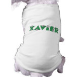 Javier en verde del fútbol ropa para mascota