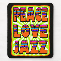 Jazz del amor de la paz alfombrillas de ratón
