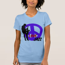 Jazz del amor de la paz camisetas