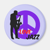 Jazz del amor de la paz iman para frigorífico