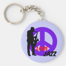 Jazz del amor de la paz llavero