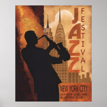 Jazz-en-Nuevo poster del vintage de York