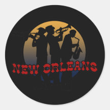 Jazz retro de New Orleans Pegatinas Redondas