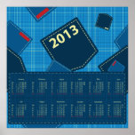 Jean azul embolsa el calendario 2013 posters