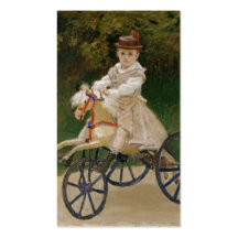 Jean Monet en su caballo de la afición - Claude Mo Tarjetas De Visita