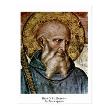 Jefe de St. Benedicto por Fra Angelico Tarjetas Postales
