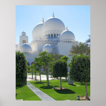 Jeque Zayed Grand Mosque cubre con una cúpula 1 Posters