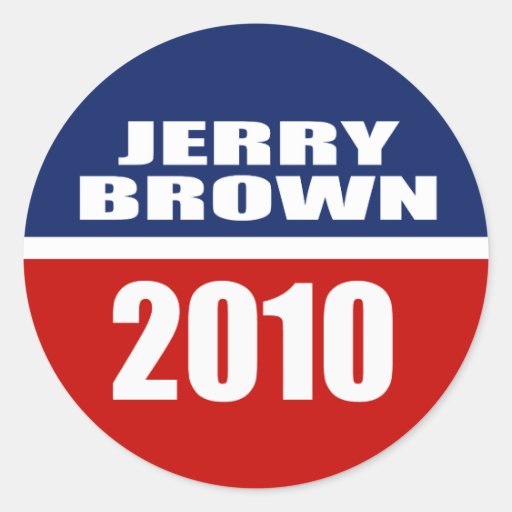 JERRY BROWN PARA EL GOBERNADOR ETIQUETA REDONDA