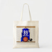 Jersey azul personalizado del baloncesto bolsas