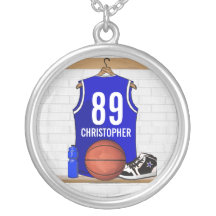 Jersey azul personalizado del baloncesto pendiente personalizado
