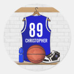 Jersey azul personalizado del baloncesto etiquetas  