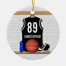 Jersey negro personalizado del baloncesto adorno para reyes