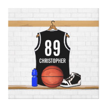 Jersey negro personalizado del baloncesto lona envuelta para galerías