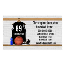 Jersey negro personalizado del baloncesto plantillas de tarjetas personales