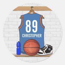 Jersey personalizado del baloncesto (LBO) Pegatina Redonda