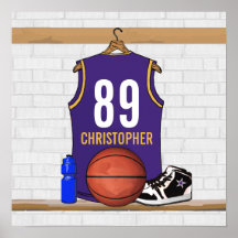 Jersey personalizado del baloncesto (PÁGINA) Poster