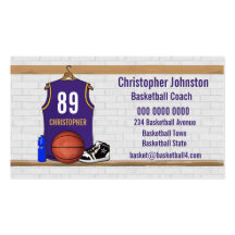 Jersey personalizado del baloncesto (PÁGINA) Plantillas De Tarjeta De Negocio