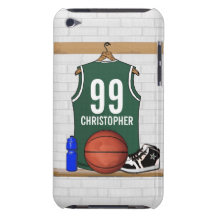 Jersey personalizado del baloncesto (verde) Case-Mate iPod touch fundas
