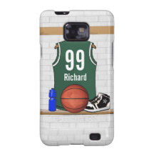 Jersey personalizado del baloncesto (verde) galaxy SII funda