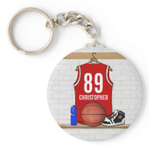 Jersey rojo personalizado del baloncesto llaveros