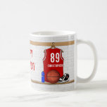 Jersey rojo personalizado del baloncesto tazas