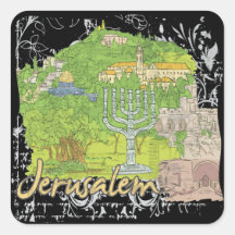 Jerusalén Calcomanías Cuadradass