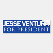 Jesse Ventura para el presidente - azul llano Etiqueta De Parachoque
