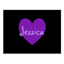 Jessica en púrpura tarjetas postales