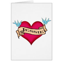 Jessie - camisetas y regalos de encargo del tatuaj tarjeta