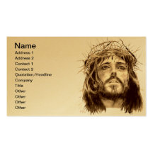 Jesucristo con una corona de espinas plantilla de tarjeta de negocio