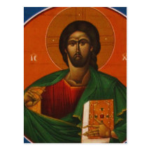 JESUCRISTO ORTODOXO GRIEGO DEL ICONO TARJETA POSTAL