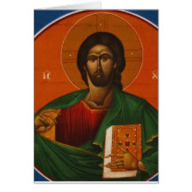 JESUCRISTO ORTODOXO GRIEGO DEL ICONO TARJETAS
