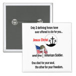 Jesucristo y el soldado americano pins
