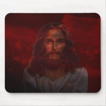 Jesús en nubes alfombrilla de ratones