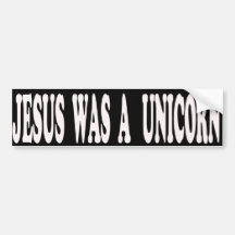 Jesús era pegatina para el parachoques del unicorn etiqueta de parachoque