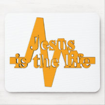 Jesús es el naranja de la vida alfombrillas de ratón