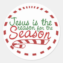 Jesús es la razón de la estación del navidad etiquetas redondas