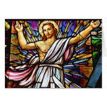 Jesús glorioso en vitral tarjetas
