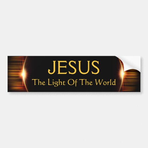 Jesús, la luz del mundo etiqueta de parachoque