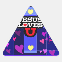 JESÚS LE AMA CALCOMANÍA TRIANGULOADA