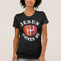 Jesús me conduce la camiseta cristiana de las muje