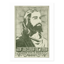 Jesús necesita su dinero tarjeta postal