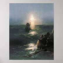 Jesús que camina en el agua, pintura de Ivan Aivaz Impresiones